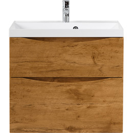 Тумба подвесная с раковиной BelBagno MARINO-H60-700-2C-SO-RN-P 70 см, Rovere Nature фото 