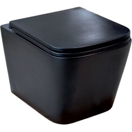 Унитаз подвесной безободковый Sole Cube 2 Black с крышкой микролифт, Цвет производителя: чёрный фото 