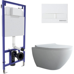 Инсталляция Berges Wasserhaus Novum с подвесным унитазом Puma Rimless 043271 фото 