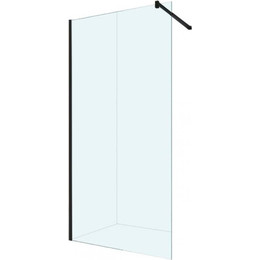 Душевая перегородка Berges Wasserhaus Sky Black 100 см 064010 (стекло 8 мм) с кронштейном в комплекте, черный/прозрачное фото 