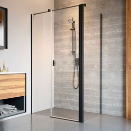 Душевое ограждение Radaway Nes 8 Black KDS II 90x70 см L (стекло 8 мм), черный/прозрачное фото 