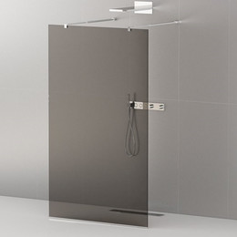 Душевая перегородка Cezares Liberta L-2 80 см (телескопические кронштейны, стекло 8 мм), хром/тонированное фото 