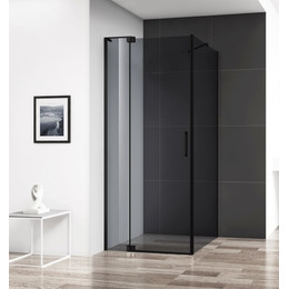 Душевое ограждение Cezares Slider AH-1 100-110x100 см (стекло 8 мм), черный/серое фото 