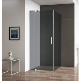 Душевое ограждение Cezares Slider AH-1 100-110x80 см (стекло 8 мм), хром/серое фото 