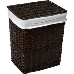 Корзина для белья WasserKraft Isar 41 см WB-130-M, цвет тёмно-коричневый фото 