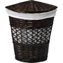Корзина для белья WasserKraft Salm 33 см WB-270-M, цвет тёмно-коричневый фото 