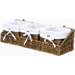 Набор корзин для белья WasserKraft Rhin WB-440 Set, цвет светло-коричневый фото 