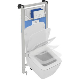 Инсталляция Ideal Standard Prosys 120 P с подвесным унитазом Strada II AquaBlade P387001 (кнопка Oleas P1, хром) фото 
