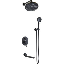 Душевая система для ванны Bronze de Luxe Scandi 14582B, черный матовый фото 
