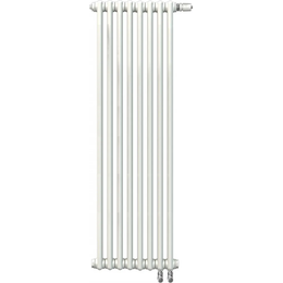 Вертикальный радиатор Zehnder Charleston 2180 390х1790 мм (8 секций) нижнее подключение, белый фото 