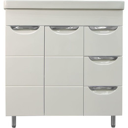 Тумба напольная с раковиной Стиль Соло 80/3 см, белый фото 