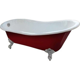 Ванна отдельностоящая Magliezza Gracia CR 170x76 см, красный (ножки хром) фото 