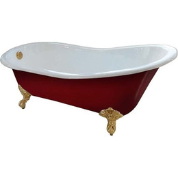 Ванна отдельностоящая Magliezza Gracia DO 170x76 см, красный (ножки золото) фото 