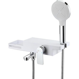 Смеситель для ванны Lemark Unibox LM6914CW, хром/белый фото 