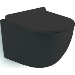 Унитаз подвесной безободковый Vincea Globo VT1-14SMB с крышкой микролифт, черный матовый, Цвет производителя: чёрный матовый фото 