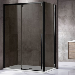 Душевое ограждение Vincea Lugano 120x90 см VSR-1L9012CGB-1 (стекло 8 мм), черный/тонированное фото 