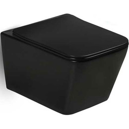 Унитаз подвесной безободковый Vincea Q-Line VT1-12MB с крышкой микролифт, черный матовый, Цвет производителя: чёрный матовый фото 