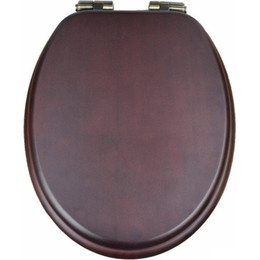 Сиденье с крышкой для унитаза Magliezza микролифт 9000M-BR, махагон матовый, петли бронза фото 