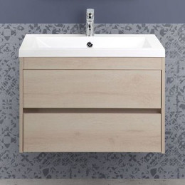 Тумба подвесная с раковиной Art&Max Family-750-2C-SO-PB 75 см, сканди фото 