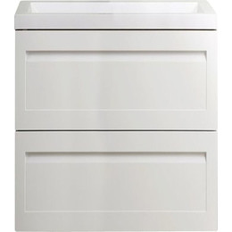 Тумба подвесная с раковиной Art&Max AM-Platino-580-2C-SO-BL 58 см, белый глянец фото 