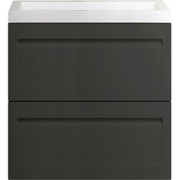 Тумба подвесная с раковиной Art&Max AM-Platino-580-2C-SO-GM 58 см, серый матовый фото 
