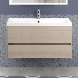 Тумба подвесная с раковиной Art&Max Family-1000-2C-SO-PB 100 см, сканди фото 