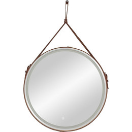 Зеркало Art&Max Milan Led 65 см AM-Mil-650-DS-F-Brown, коричневый ремень фото 