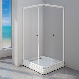 Душевое ограждение Радомир Респект 100x100 см без поддона, белый/матовое фото 