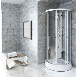 Душевая кабина Радомир Стронг 90x90 см, белый/прозрачное фото 
