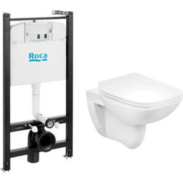 Инсталляция с подвесным унитазом Roca Debba Rimless Pack 893104970 (без кнопки смыва) фото 