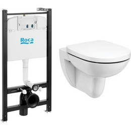 Инсталляция с подвесным унитазом Roca Debba Round Rimless Pack 893104980 (без кнопки смыва) фото 
