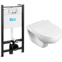 Инсталляция с подвесным унитазом Roca Victoria Rimless Pack 893105010 (без кнопки смыва) фото 