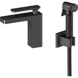 Смеситель для раковины с лейкой для биде Timo Torne 4360/03G, черный матовый фото 