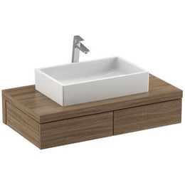 Тумба подвесная со столешницей Ravak Formy 80 см X000001035, орех фото 