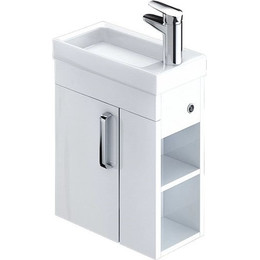 Тумба подвесная с раковиной Iddis Torr 40 см TOR40WRi95K, белый глянец фото 