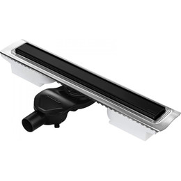 Трап Berges Wasserhaus B1 Keramik 70 см 095118, нержавеющая сталь, черный матовый, Цвет производителя: чёрный матовый, Размер трапа: 700 фото 