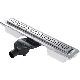 Трап Berges Wasserhaus B1 Antik 80 см 090126, нержавеющая сталь, хром матовый, Цвет производителя: хром матовый, Размер трапа: 800 фото 