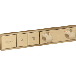 Смеситель для душа с термостатом Hansgrohe RainSelect 15380140, шлифованная бронза фото 