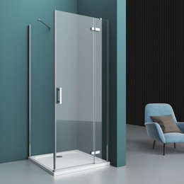 Душевое ограждение BelBagno 100х100 см KRAFT-A-12-100-C-Cr-R, хром/прозрачное фото 