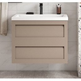 Тумба подвесная с раковиной Art&Max AM-Platino-750-2C-SO-CM 75 см, капучино матовый фото 