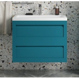 Тумба подвесная с раковиной Art&Max AM-Platino-750-2C-SO-TM 75 см, бирюзовый матовый фото 