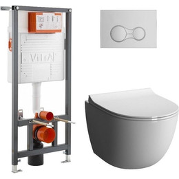 Инсталляция с подвесным безободковым унитазом Vitra Sento 9830B003-7207 фото 