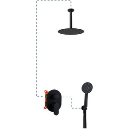 Душевая система для душа AQG Beta ER217 19BETER21705, черный матовый фото 