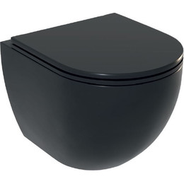 Унитаз подвесной безободковый Sole Pandora 2 black с крышкой микролифт, Цвет производителя: чёрный фото 