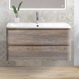 Тумба подвесная с раковиной BelBagno ALBANO-1200-2C-SO-PS 120 см, Pino Scania, Цвет фасада: Pino Scania фото 