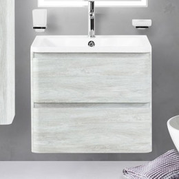 Тумба подвесная с раковиной BelBagno ALBANO-700-2C-SO-RVB 70 см, Rovere Vintage Bianco, Цвет фасада: Rovere Vintage Bianco фото 