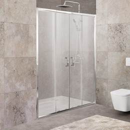 Душевая дверь BelBagno 170-200 см UNIQUE-BF-2-170/200-P-Cr, хром/текстурное фото 