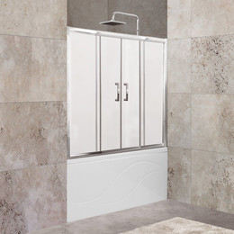 Шторка для ванны BelBagno 150-180 см UNIQUE-VF-2-150/180-140-M-Cr, хром/матовое фото 