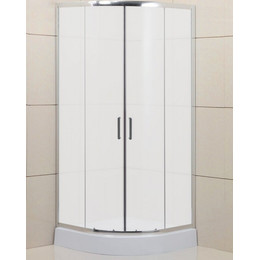 Душевое ограждение BelBagno 90x90 см UNO-R-2-90-M-Cr, хром/матовое фото 