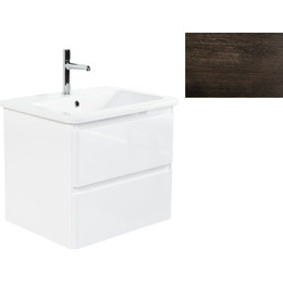 Тумба подвесная с раковиной BelBagno ALBANO-CER-600-2C-SO-RNG 60 см, Rovere Nature Grigio, Цвет фасада: Robere Nature Grigio фото 